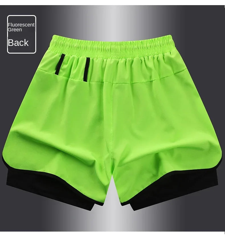 Two-layered fitness running shorts from The Clothing Company Sydney, showing lightweight fabric and comfortable fit