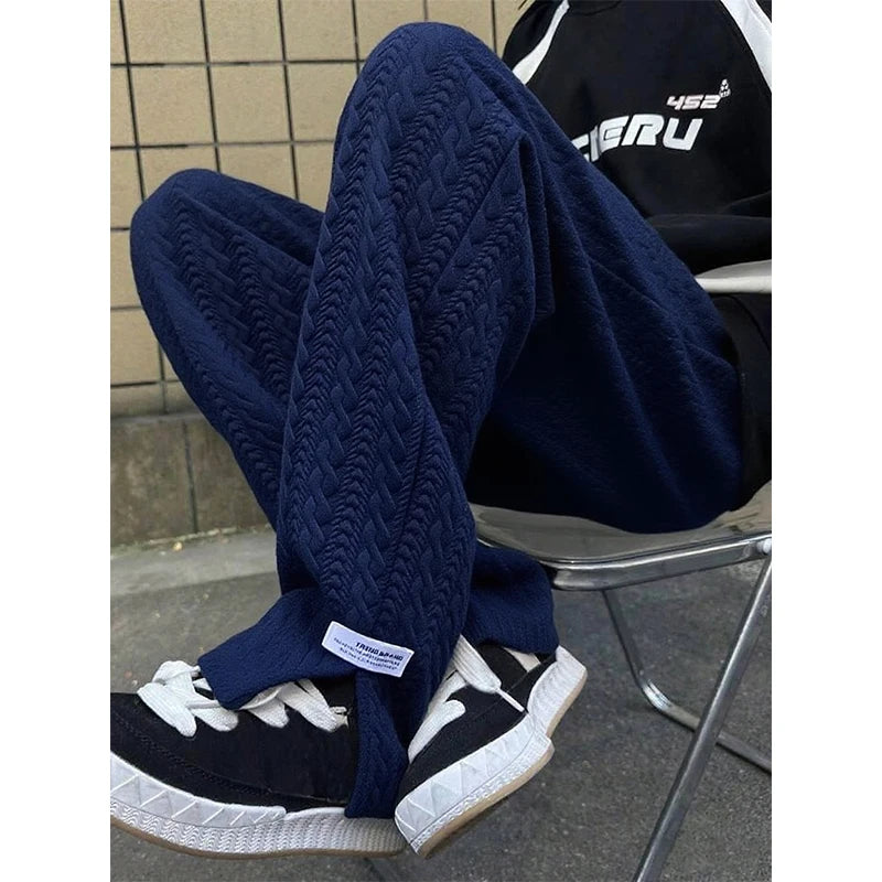 Men's black baggy sportswear jogger pants with casual fit, suitable for gym, hip hop style, autumn winter fashion by The Clothing Company Sydney.