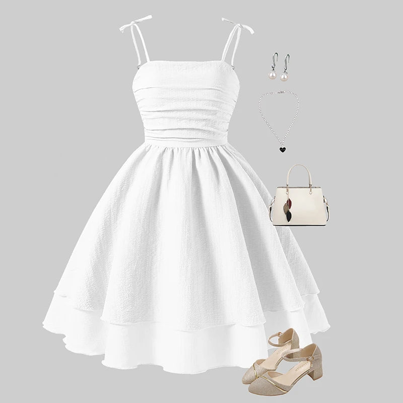 Kids pink tiered sling princess dress by The Clothing Company Sydney, featuring a sweet style for birthday parties and special occasions.