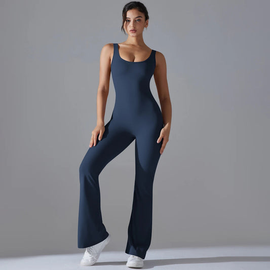 V Back Jumpsuit Gym Set Women Training Yoga Suit Sportswear Sports Fitness Rompers Stretch Workout Bodysuits The Clothing Company Sydney