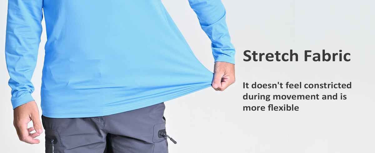 Men's UPF 80+ sun protection performance T-shirt by The Clothing Company Sydney, quick-dry long sleeve athletic rash guard.