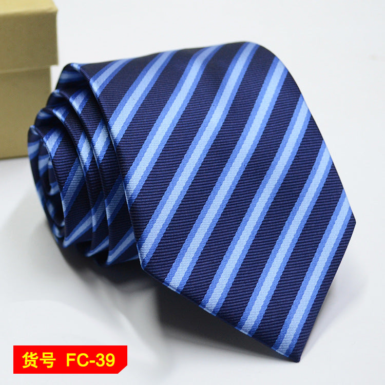 Men's Jacquard tie from The Clothing Company Sydney featuring floral and solid designs in 7-8cm width, showcasing intricate woven patterns.