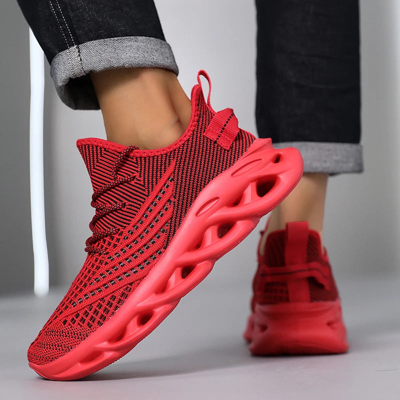 Men's breathable running sneakers by The Clothing Company Sydney, lightweight, non-slip outdoor sports shoes for casual comfort.