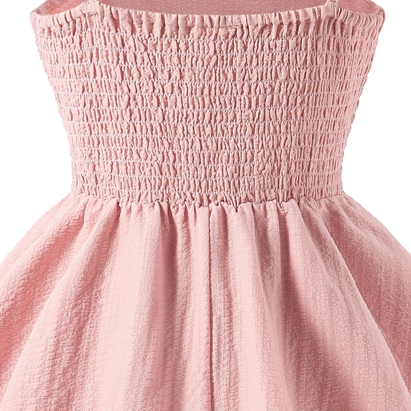 Pink tiered sling princess dress for kids by The Clothing Company Sydney, perfect for tween girls' birthday parties and special occasions.