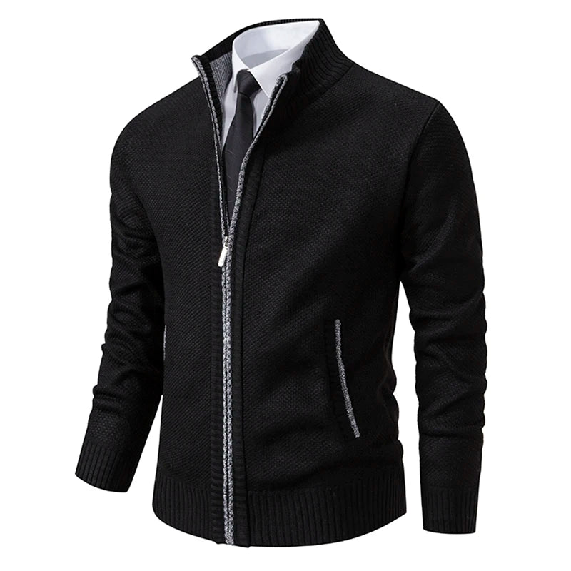 Men's Casual Stand Collar Sweater Zipper Cardigan The Clothing Company Sydney
