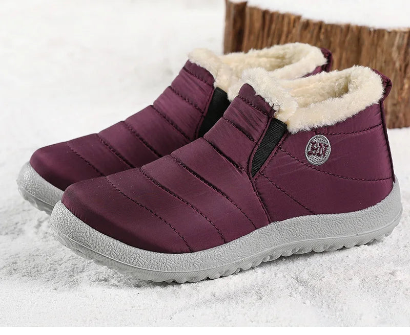 Men's slip-on winter ankle boots by The Clothing Company Sydney, waterproof snow shoes with fur lining for cold weather comfort.