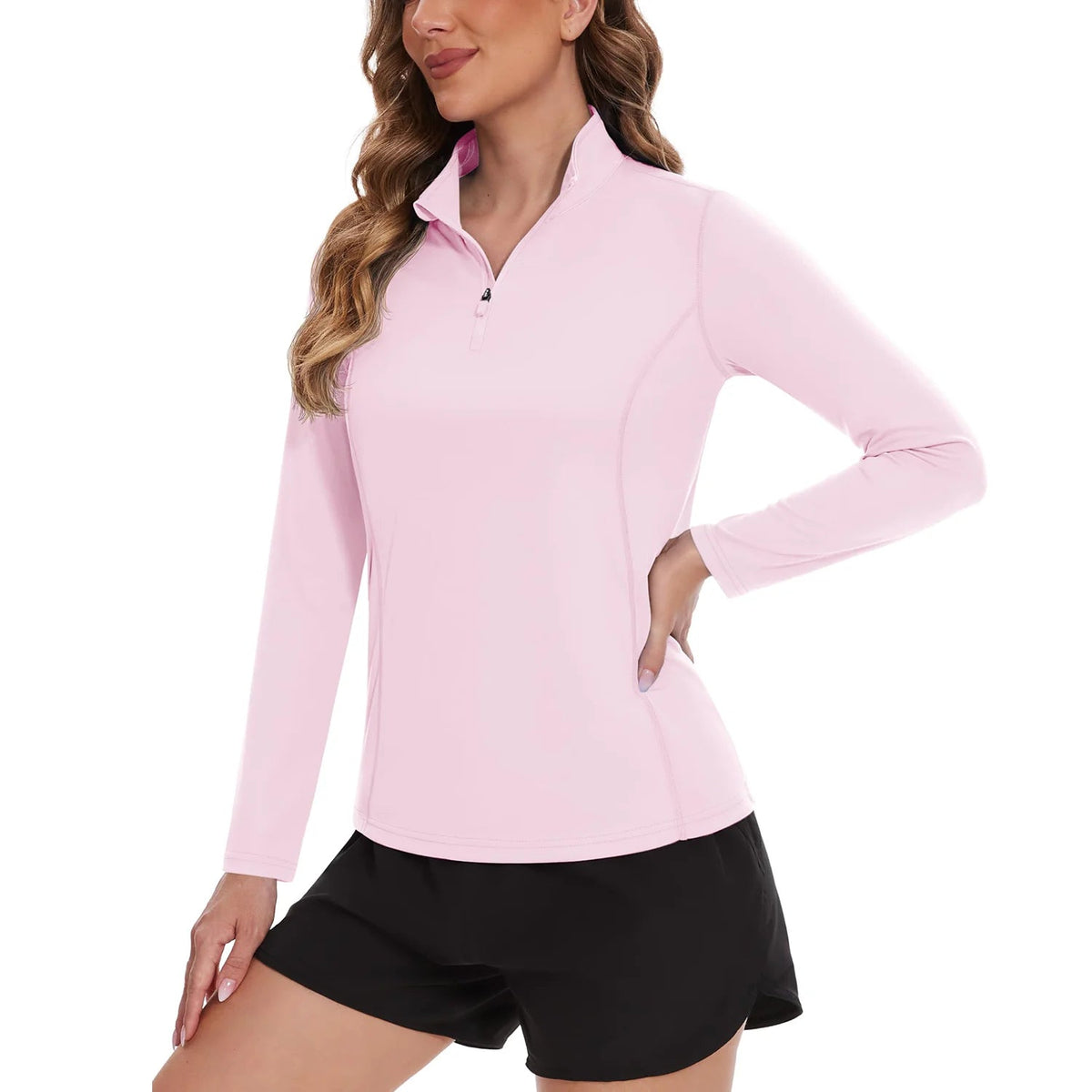 Women's UPF 50+ quick dry long sleeve sun protection T-shirt by The Clothing Company Sydney, ideal for running, hiking, and fishing.