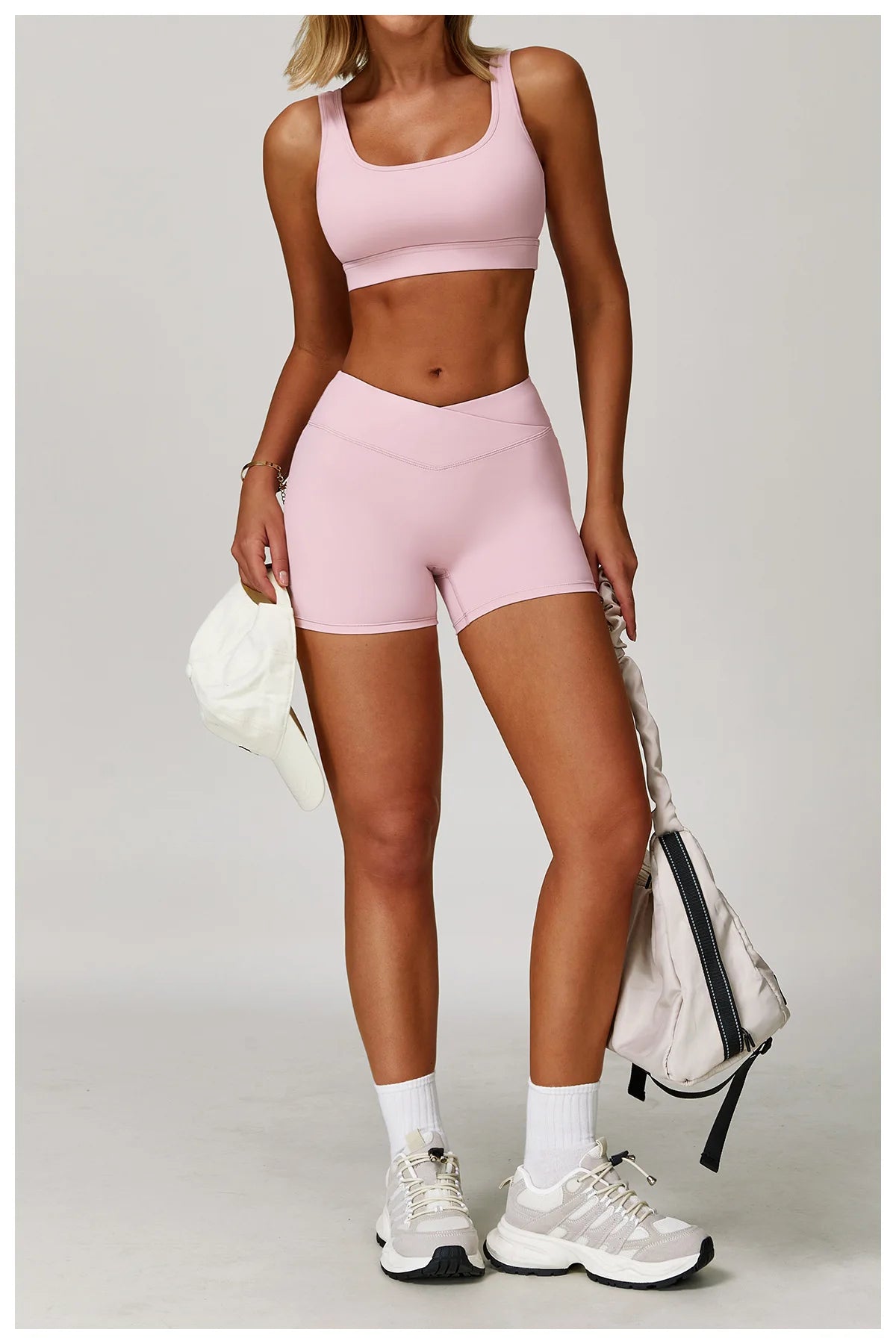 The Clothing Company Sydney women's fitness yoga and gym outfit set with sports bra and matching leggings for workout and running.