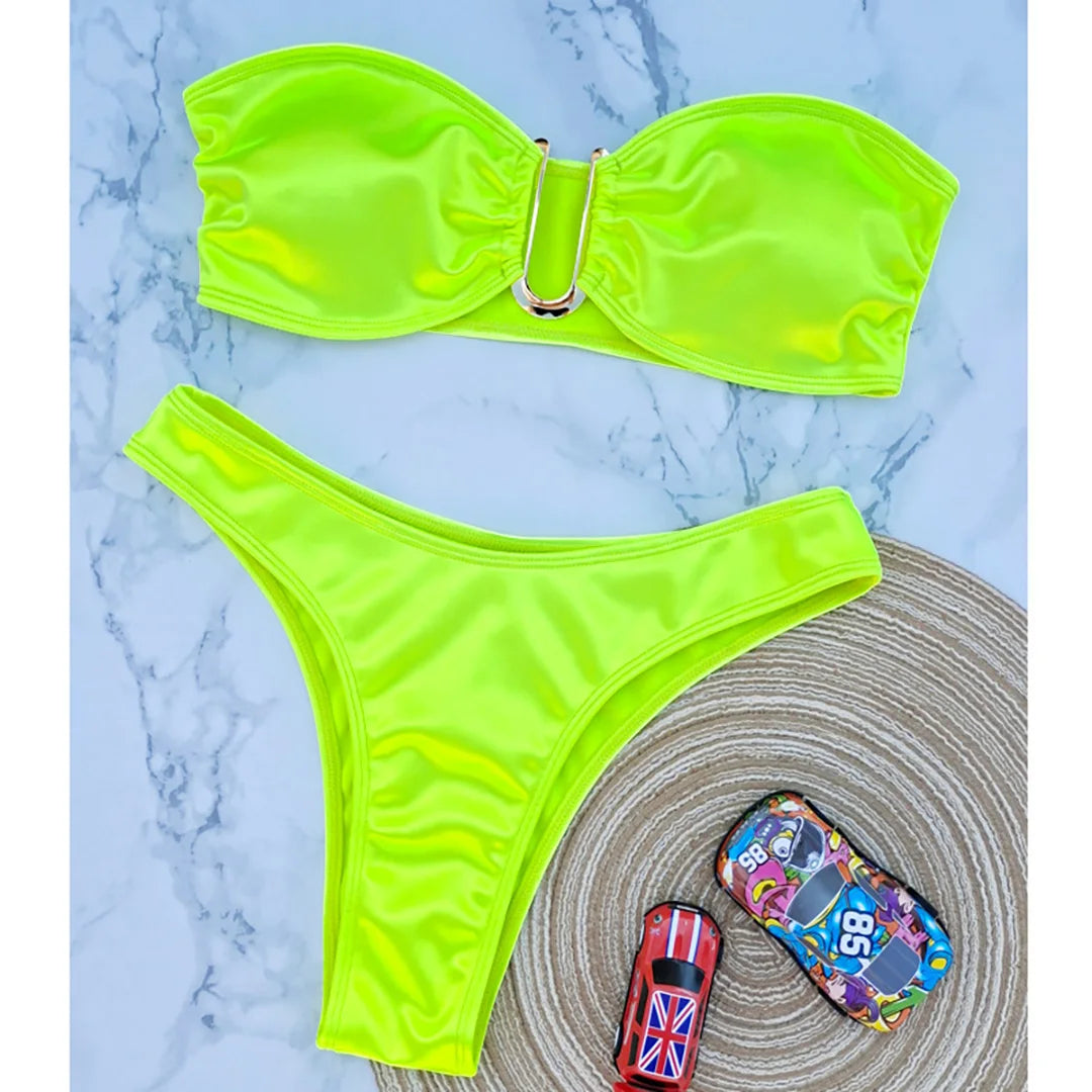 2 Piece Bandeau Strapless Bikini Swimsuit Swimwear Two-piece Bikini set Padded Bather Bathing Suit The Clothing Company Sydney