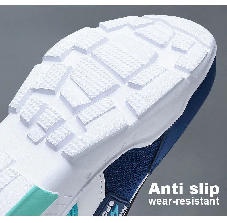 Kids’ breathable summer sneakers by The Clothing Company Sydney, mesh running shoes with hook and loop strap for boys and girls.