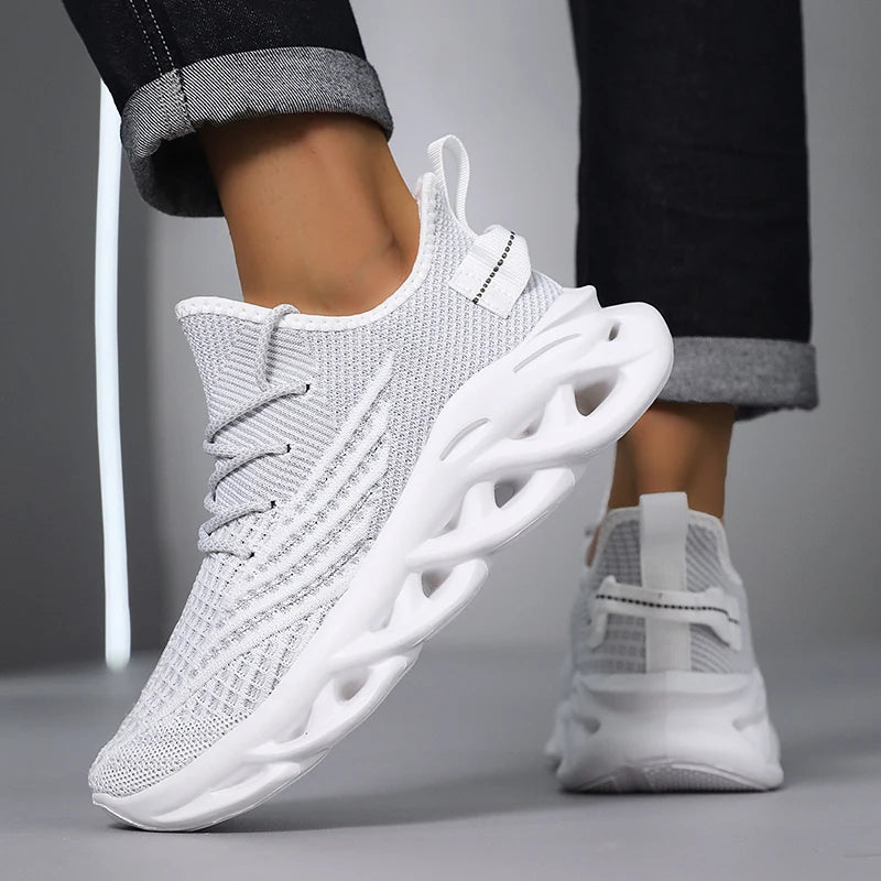Men's breathable outdoor running sneakers by The Clothing Company Sydney, non-slip casual sports shoes for comfortable running.