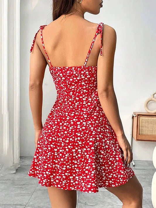 Women's Summer Floral Spaghetti Strap Beach Short Mini Dress The Clothing Company Sydney