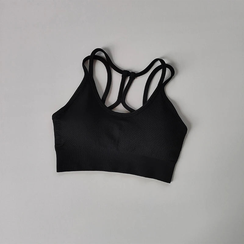 Women's shockproof summer fitness bralette by The Clothing Company Sydney, quick-drying, supportive yoga and training sports bra vest.