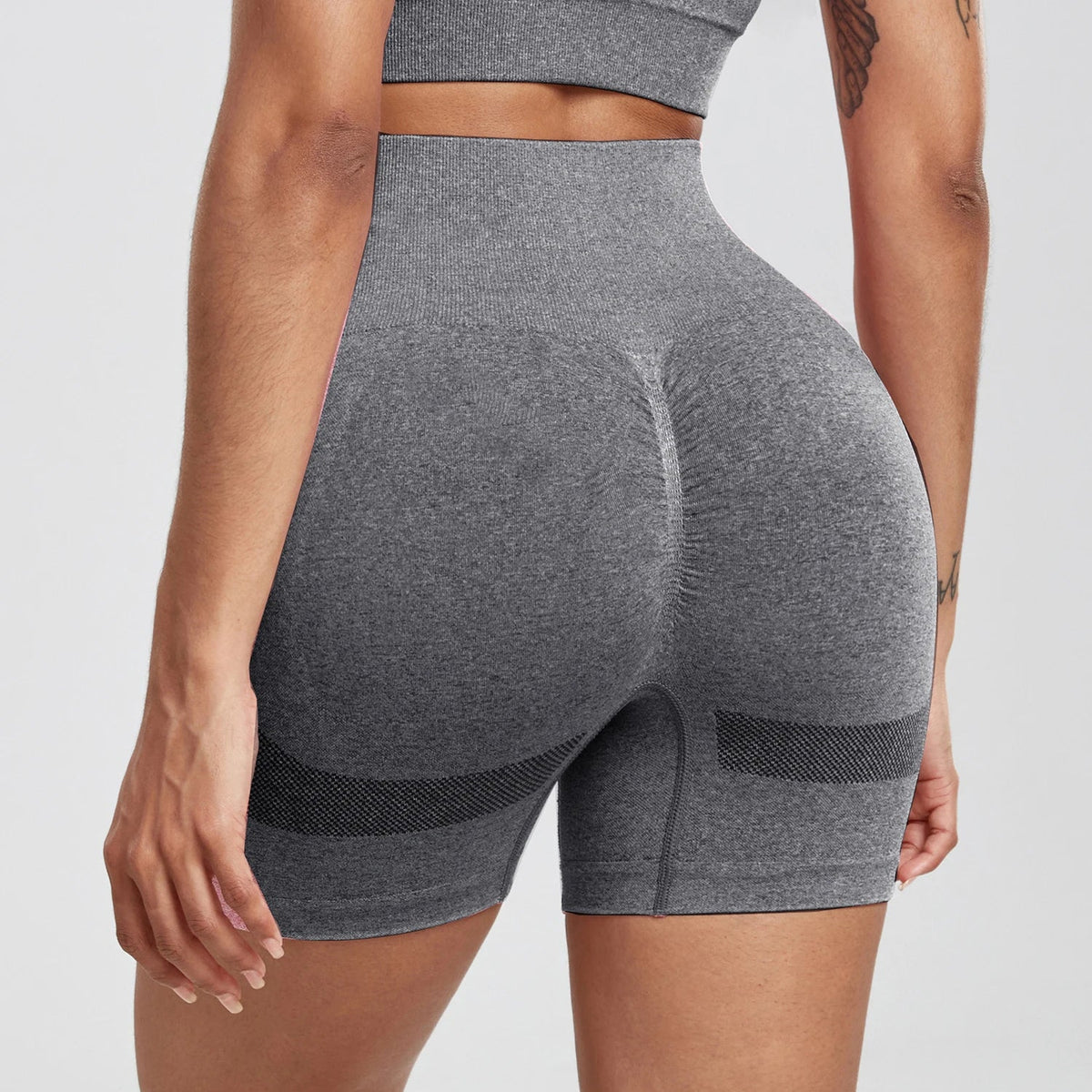 Women's tie dye gym shorts by The Clothing Company Sydney, high waist seamless fitness shorts for summer outdoor sports and cycling.