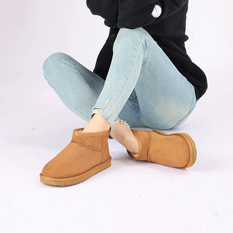 Women’s classic snow boots by The Clothing Company Sydney, warm ankle-length footwear with a short, stylish design.