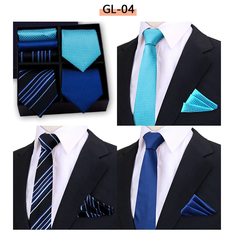 Luxury men's tie set with paisley and striped necktie, matching handkerchief, from The Clothing Company Sydney, ideal for formal occasions.