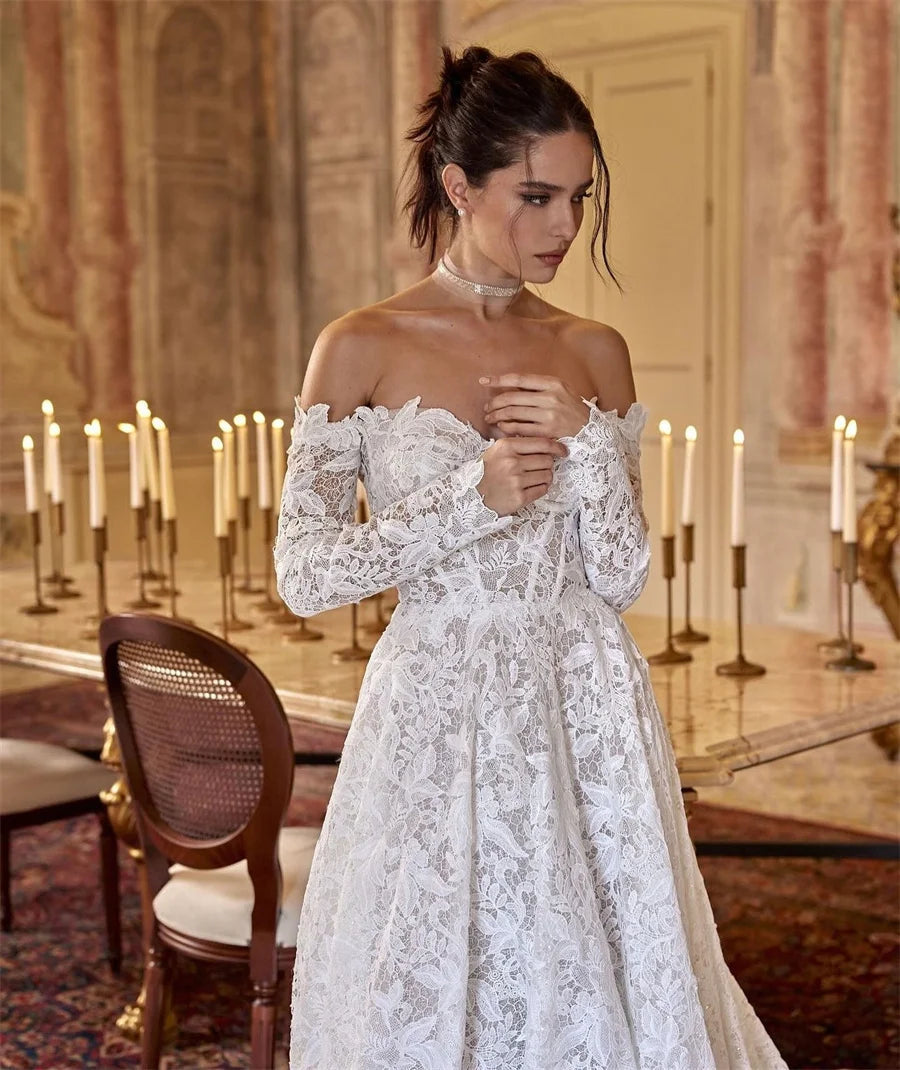 Sweetheart A Line Bridal Gowns Long Sleeve Backless Customized Bridal Wedding Dress The Clothing Company Sydney