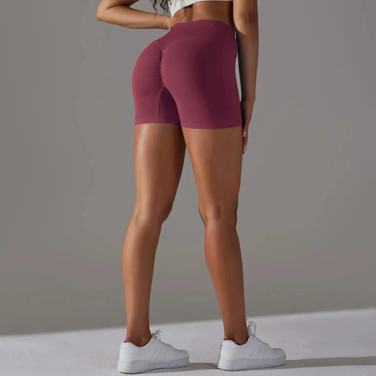 Women’s high waist fitness yoga leggings by The Clothing Company Sydney, featuring scrunch butt design and seamless sports style.