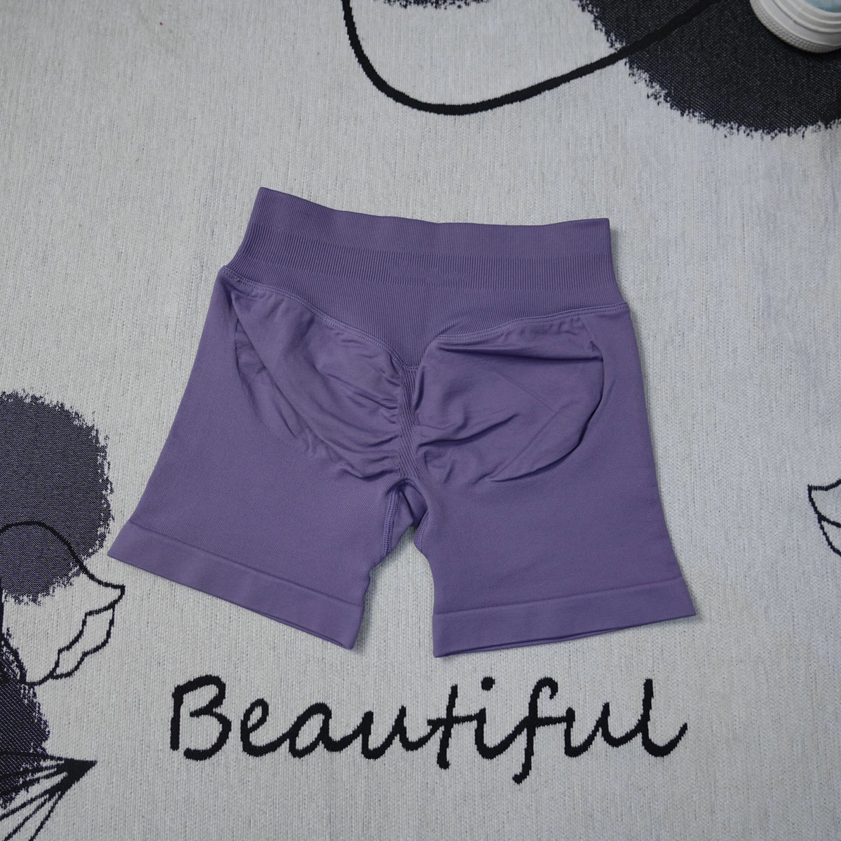 Women's high-waisted seamless yoga shorts by The Clothing Company Sydney, breathable workout shorts for gym, running, and cycling.