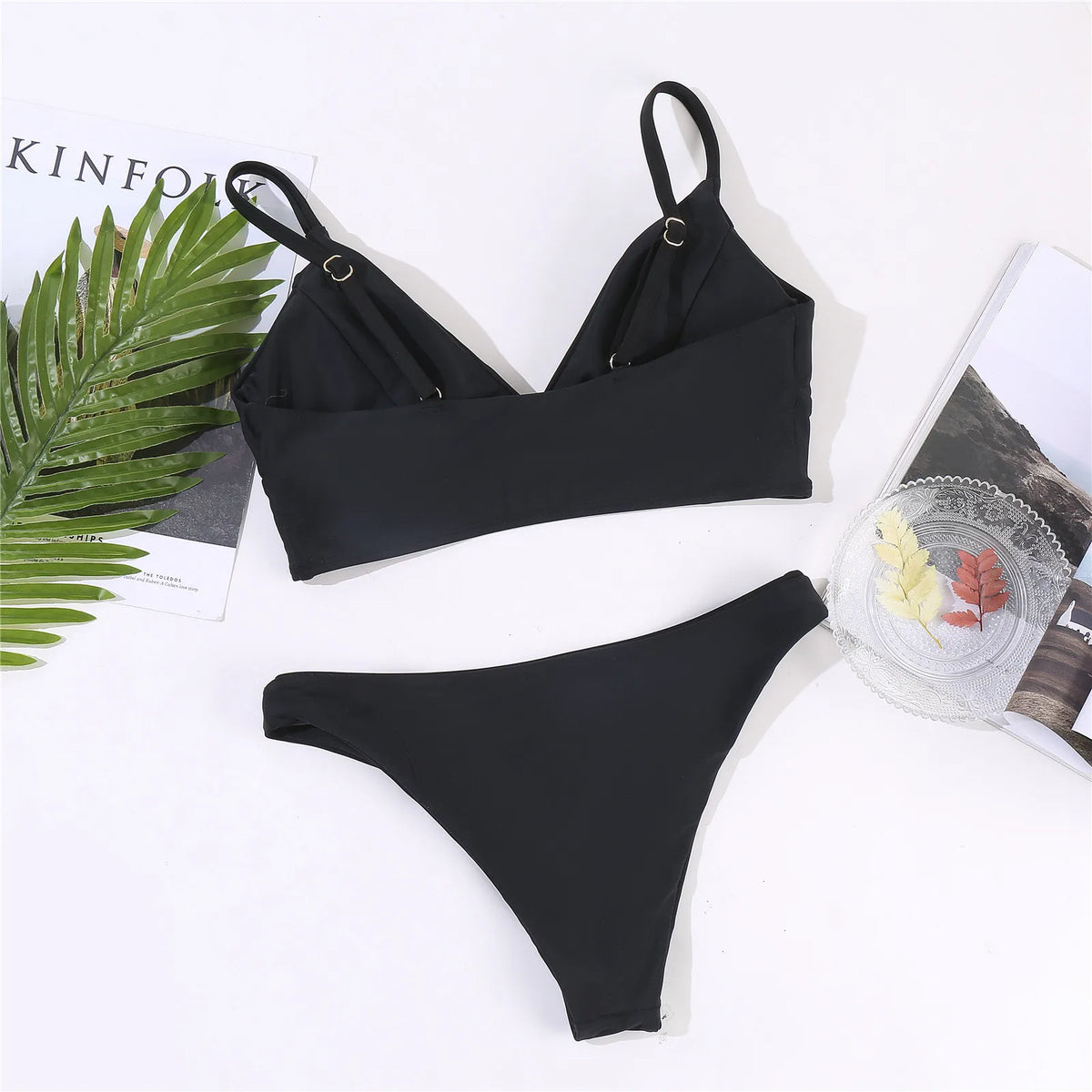 2 Piece Women's Push Up High Cut Bikini Set Two Piece Low Waist Swimsuit Fashion Swimming Set With Chest Pad Swimwear - The Clothing Company Sydney