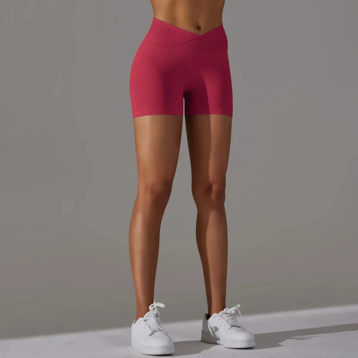 Women’s high waist workout yoga leggings by The Clothing Company Sydney, seamless gym shorts with scrunch butt for fitness and yoga.