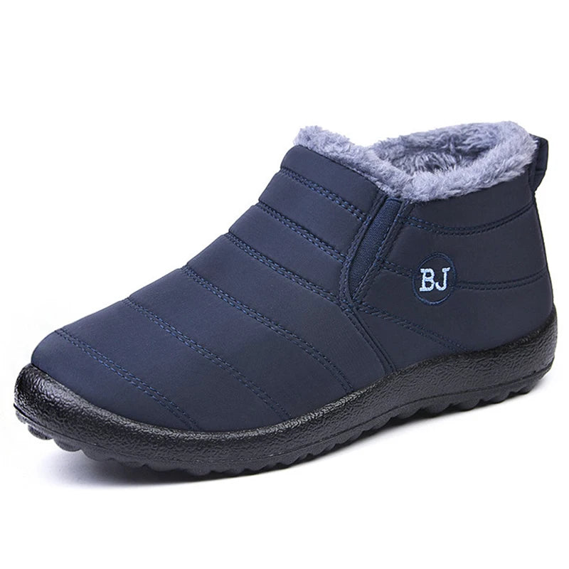 Women’s waterproof fur snow boots by The Clothing Company Sydney, slip-on ankle footwear with warm fur lining and rugged soles.