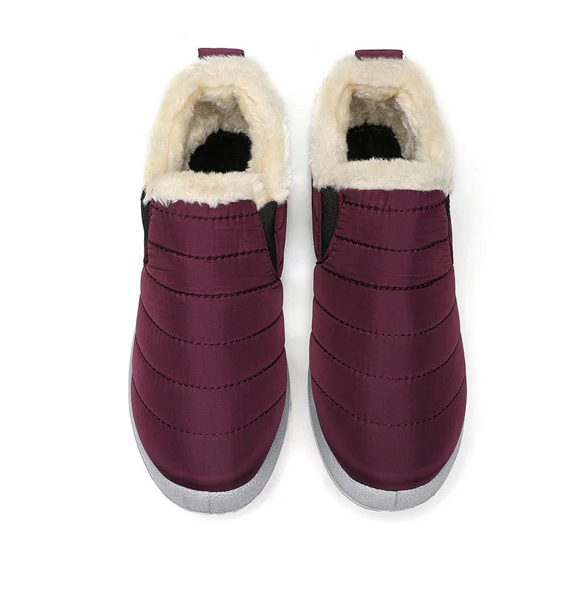 Men's winter ankle boots by The Clothing Company Sydney, waterproof slip-on snow shoes with fur lining and rugged soles.