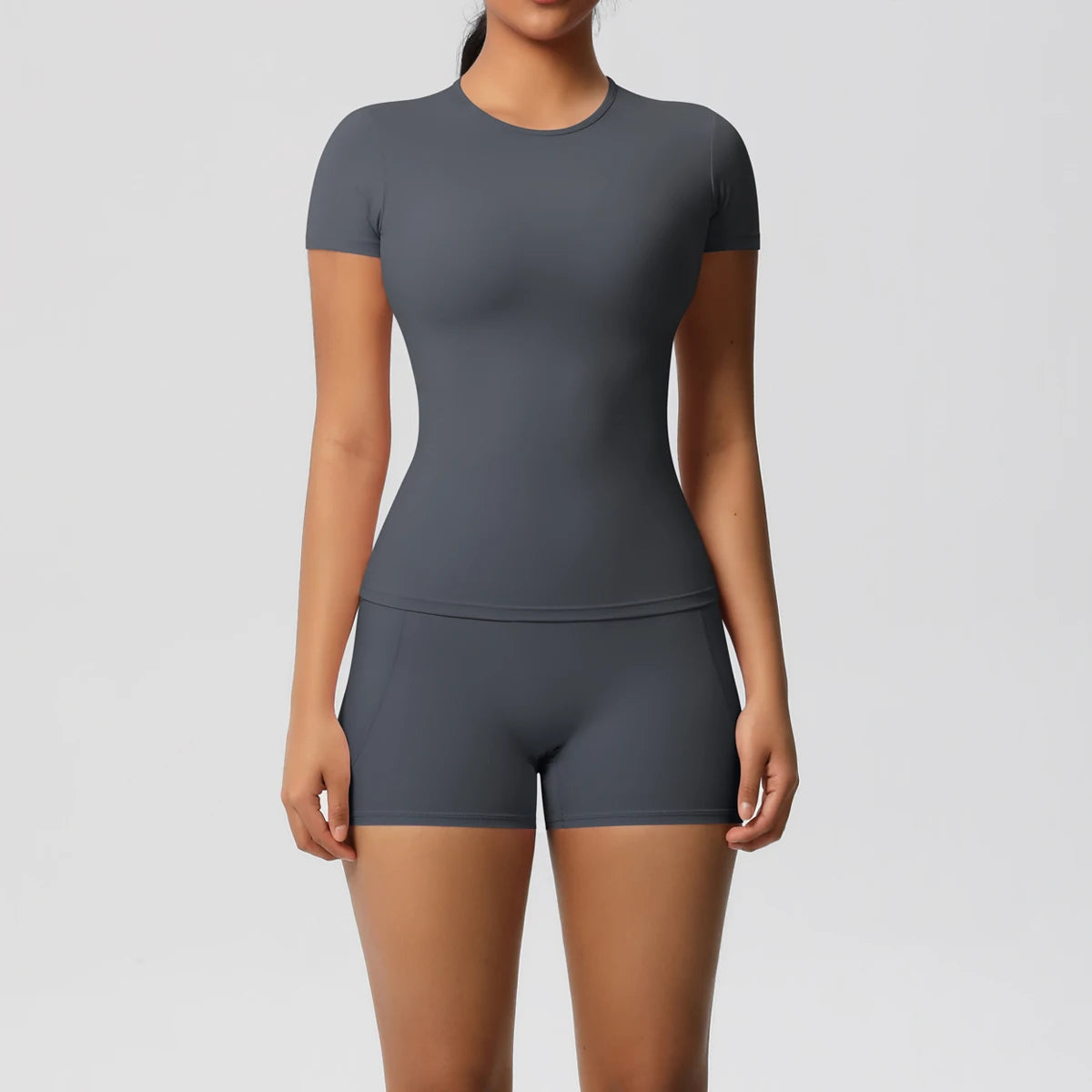 Workout Sportswear 2 Piece Piece Female Yoga Shirt Push Up Workout Clothes Outdoors Sport High Waist Fitness Sport Shorts - The Clothing Company Sydney