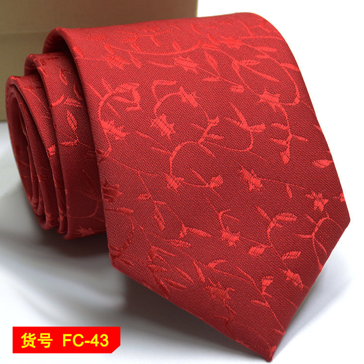 Men's Jacquard floral and solid neckties from The Clothing Company Sydney, featuring 7-8cm wide elegant accessories.