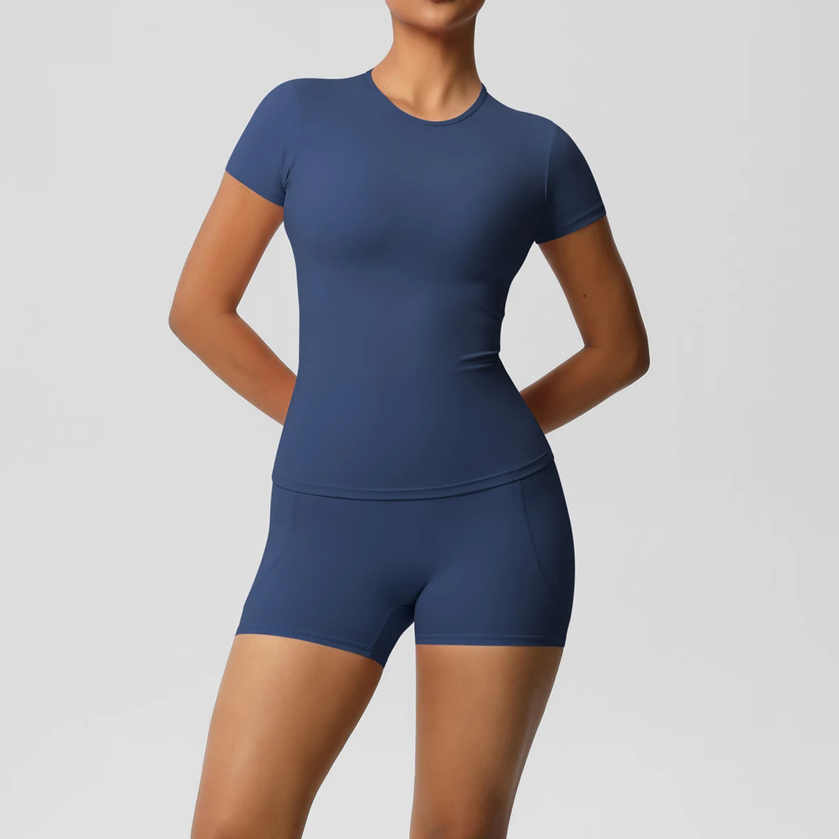 Workout Sportswear 2 Piece Piece Female Yoga Shirt Push Up Workout Clothes Outdoors Sport High Waist Fitness Sport Shorts - The Clothing Company Sydney