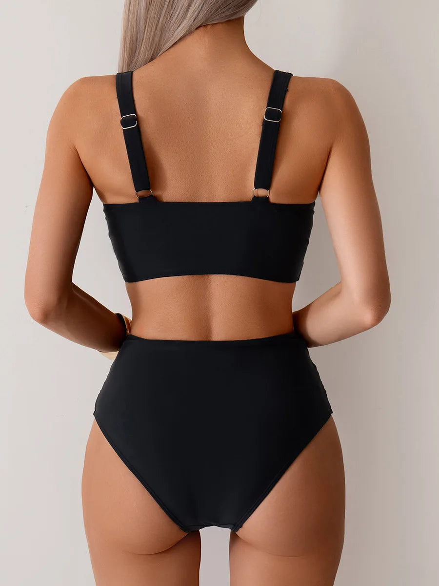 2 Piece Bikinis Push Up Swimsuits Beach Swim Wear Bathing Suits High Waist Bikini Set - The Clothing Company Sydney