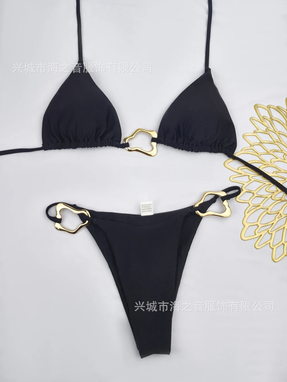 Halter Bikini Set Lace-Up Low Waist Two Piece Triangle Thong Swimwear Leopard Tie On Side Brazilian Micro Bikini Set