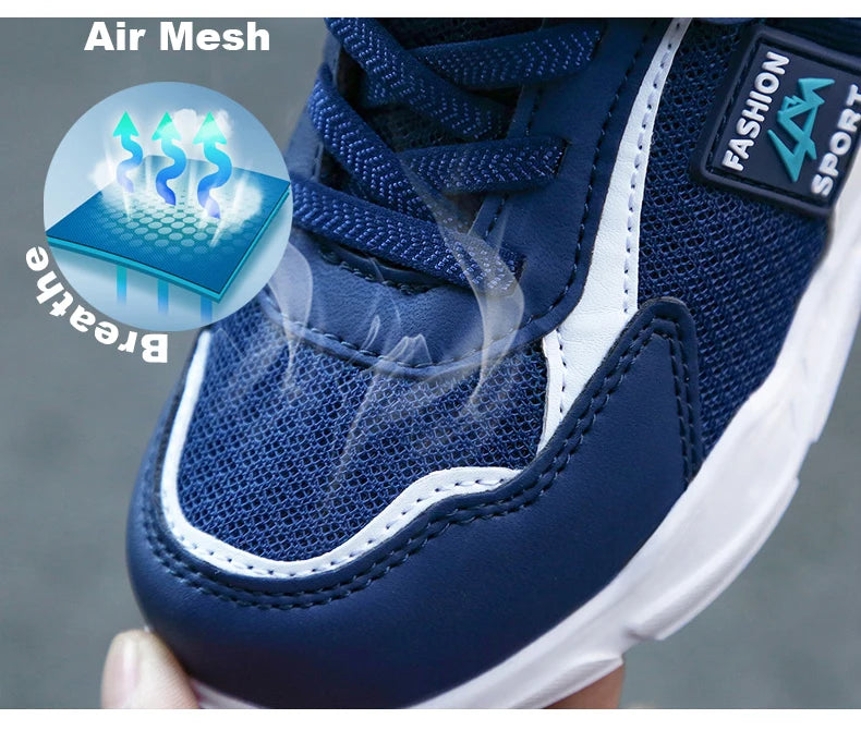 Kids’ breathable summer sneakers by The Clothing Company Sydney with hook-and-loop straps and mesh uppers for boys and girls.