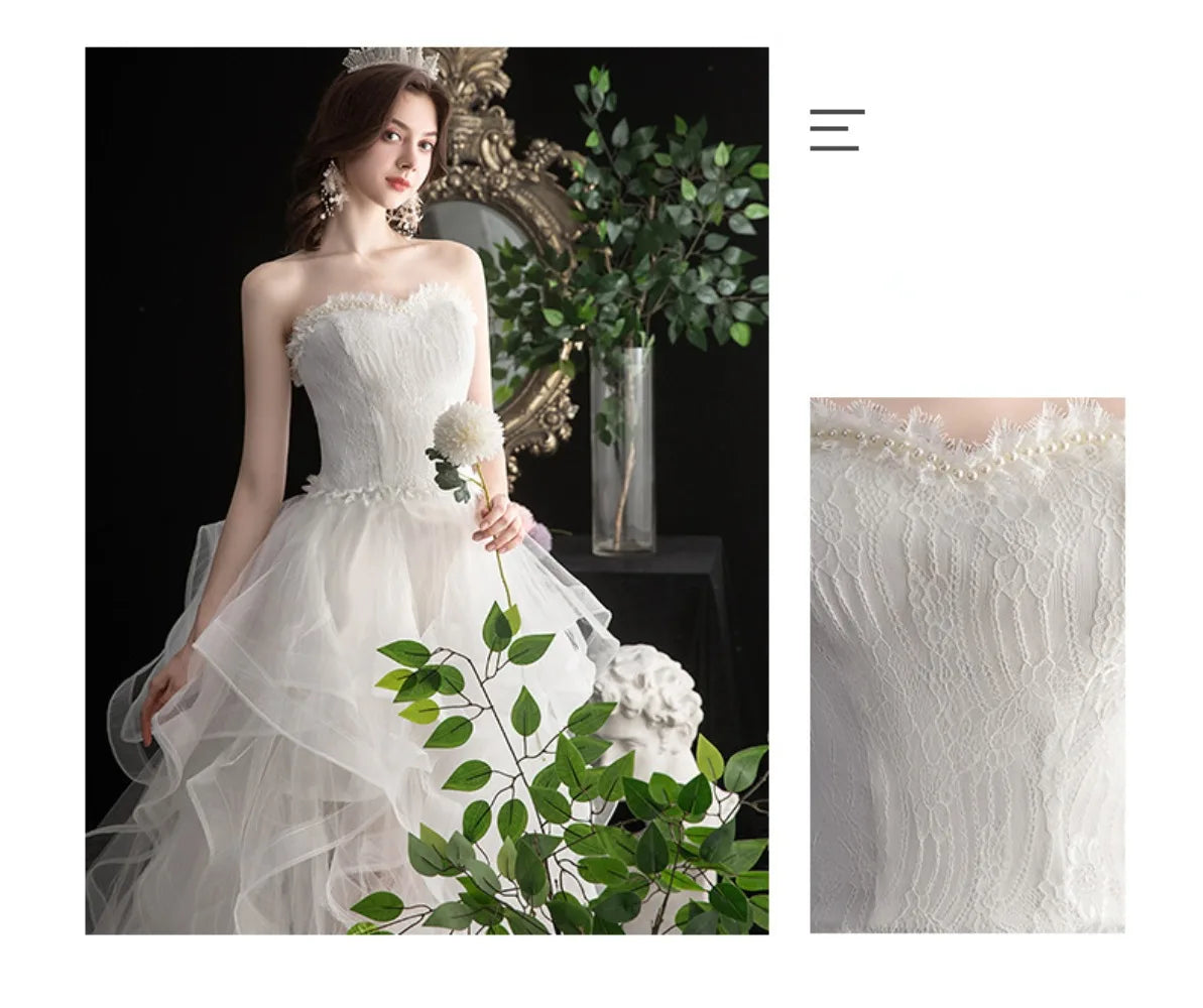 Long Back Light Wedding Dress Princess Fluffy Trailing Cake Skirt Wedding Dress The Clothing Company Sydney