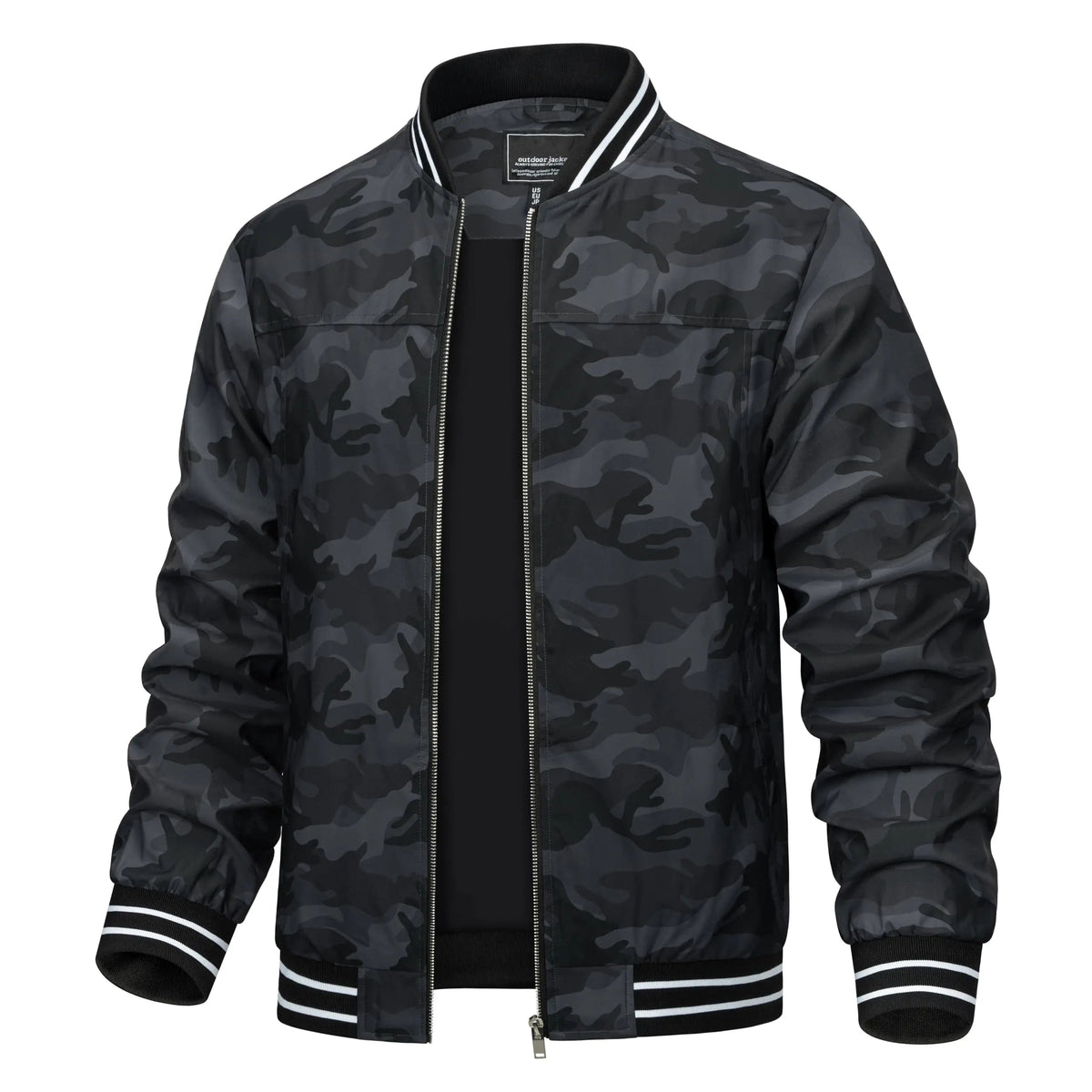 Men's lightweight waterproof casual bomber jacket by The Clothing Company Sydney, full-zip windbreaker for spring and autumn outdoor wear.