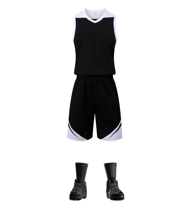Two-piece sportswear basketball jersey and shorts set for men, women, and kids by The Clothing Company Sydney. Blank and customizable.