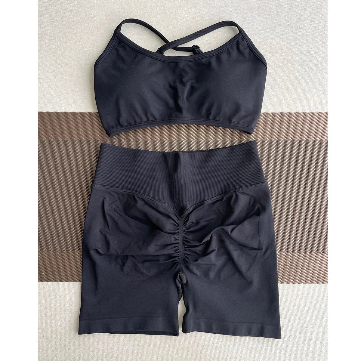 Women’s solid seamless half pants by The Clothing Company Sydney, soft fitness shorts ideal for yoga, gym, running, or cycling.