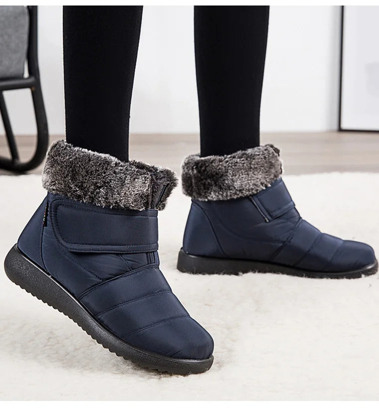Women's fur-lined waterproof ankle boots by The Clothing Company Sydney with plush insoles and durable rubber soles for winter warmth