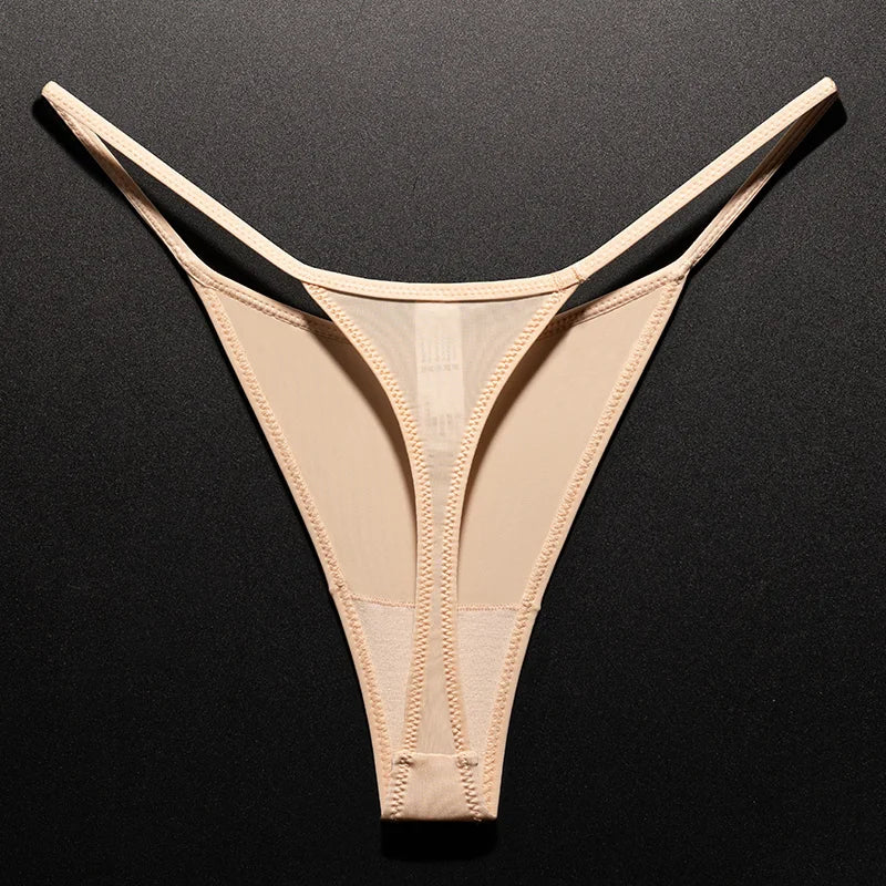 Seamless low waist leopard print G-string lingerie thong from The Clothing Company Sydney, made of ice silk fabric for women.