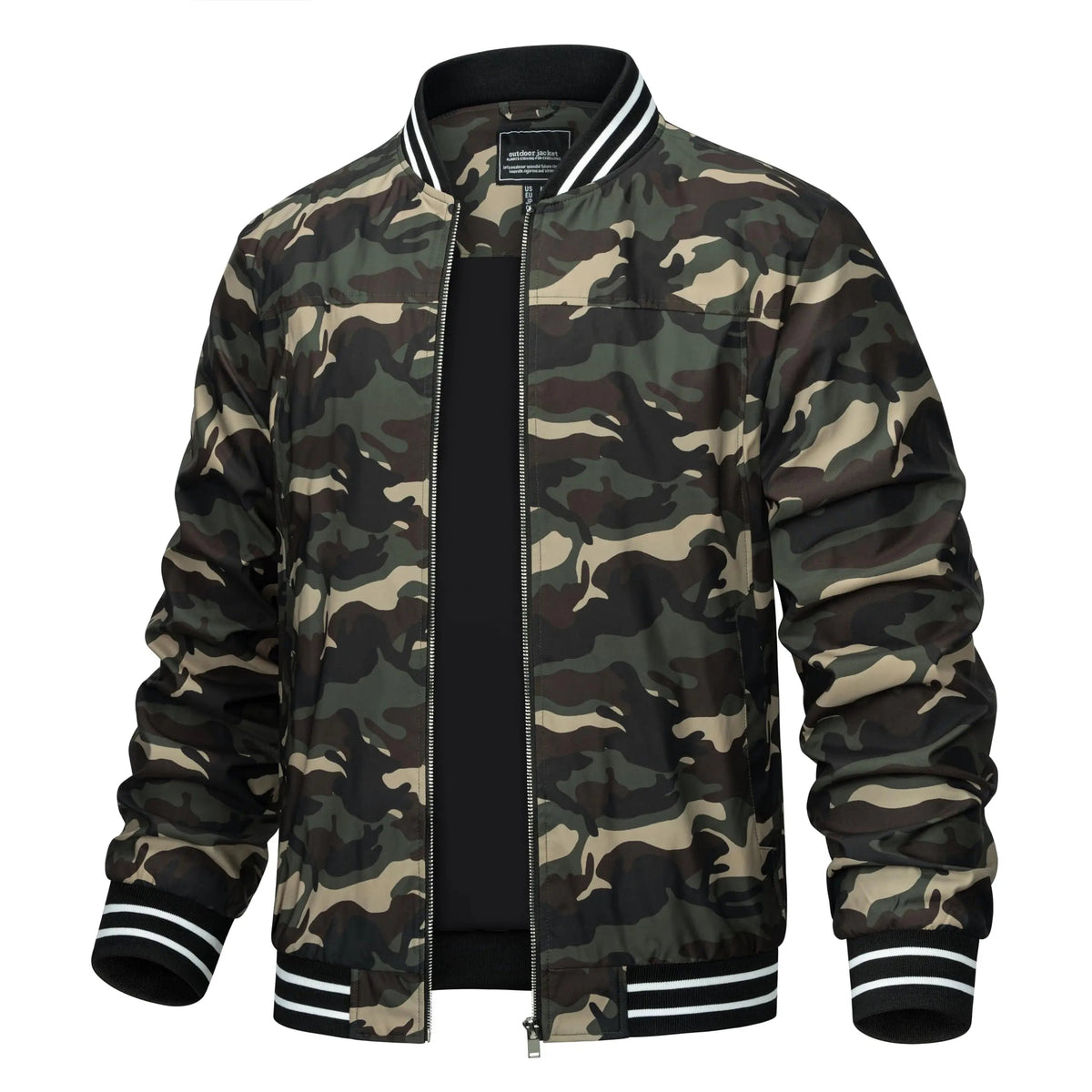 Mens lightweight waterproof bomber jacket from The Clothing Company Sydney, full-zip casual windbreaker for spring and autumn outdoor wear.