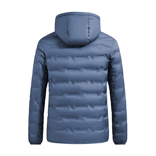 Men’s White Duck Down Winter Jacket – Waterproof Hooded Puffer Coat, Thick & Windproof Parka The Clothing Company Sydney