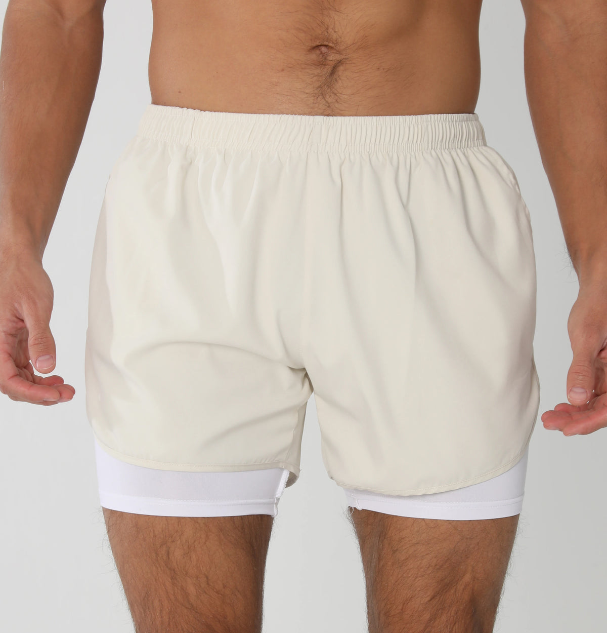 Men's lightweight breathable gym running shorts with liner pockets and towel loop, designed for quick-dry athletic workouts.