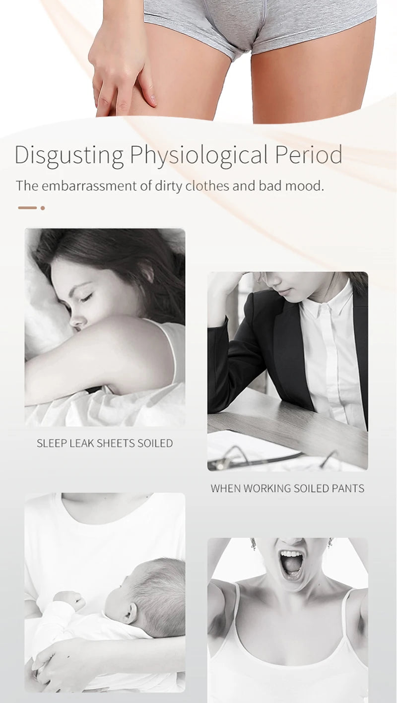 High-waist menstrual panties by The Clothing Company Sydney featuring flow boxer shorts style in soft cotton fabric.
