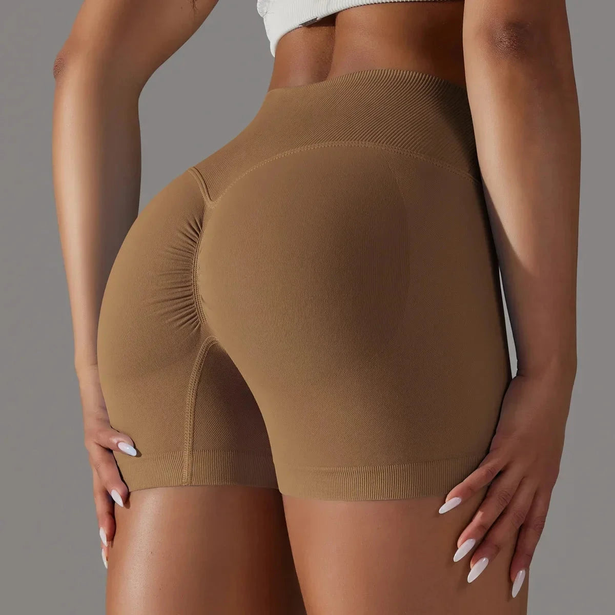 Women’s high waist workout yoga leggings by The Clothing Company Sydney featuring seamless design, scrunch butt, and gym-friendly fit.