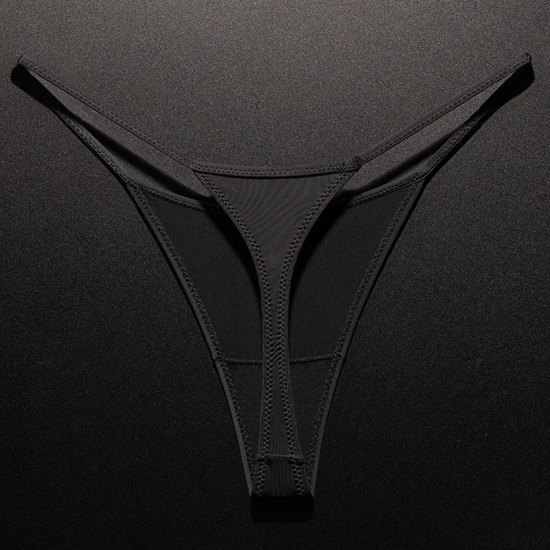 Seamless low waist G-string leopard print lingerie thong from The Clothing Company Sydney, made of ice silk for women.