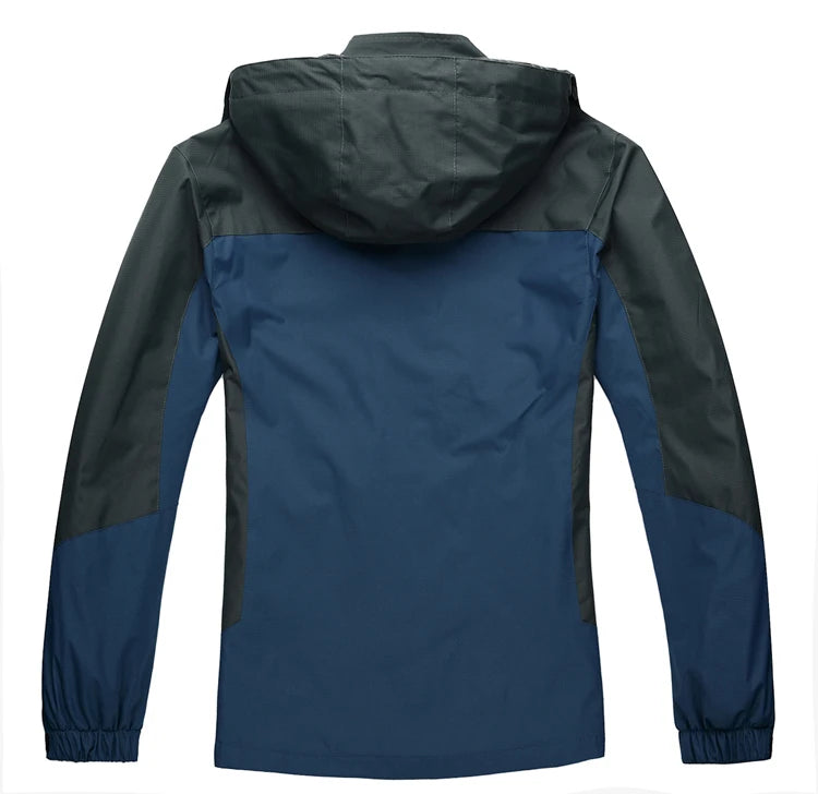 Men's outdoor hiking jacket by The Clothing Company Sydney, lightweight and waterproof with multiple pockets and adjustable hood.