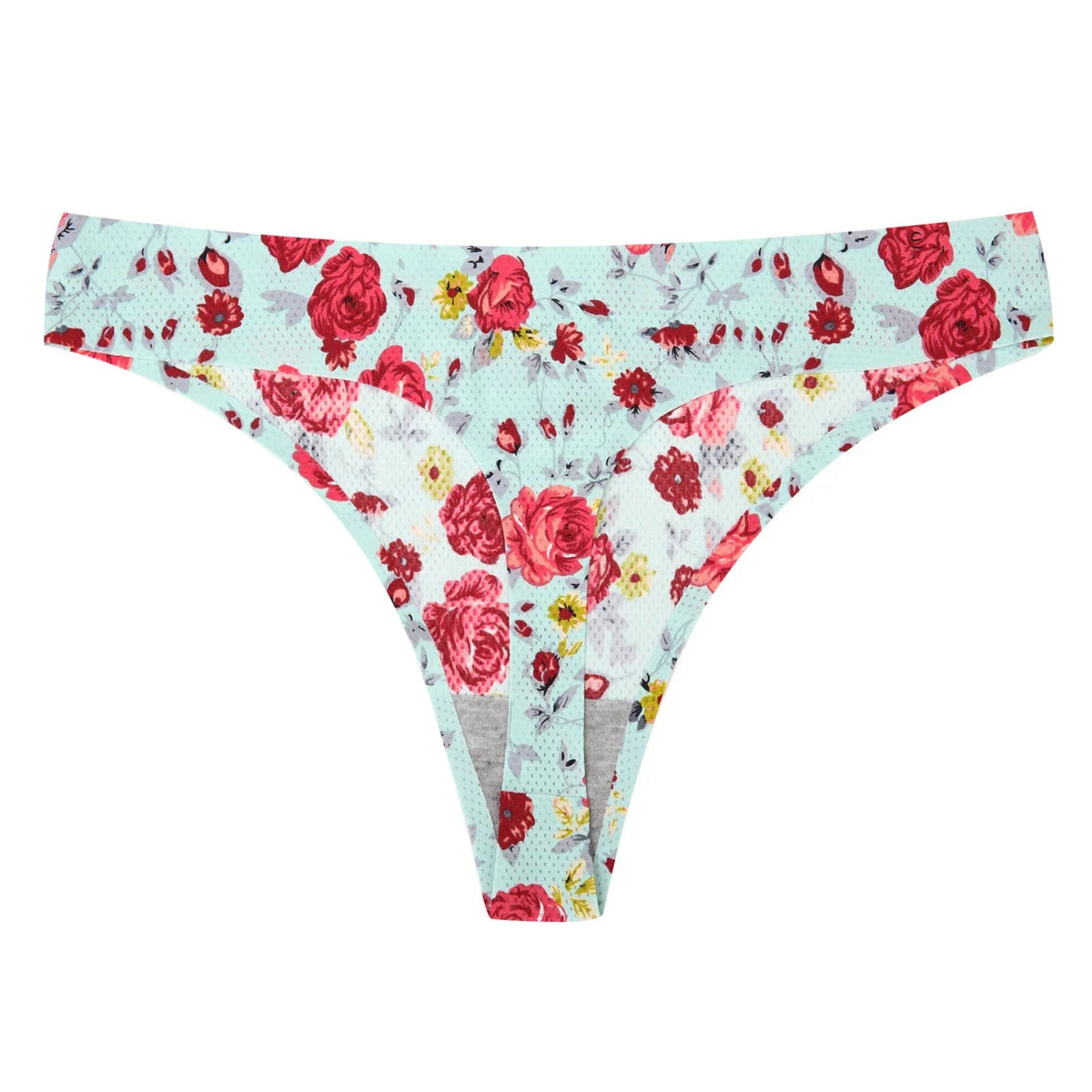 Floral print leopard seamless women's G-string underwear by The Clothing Company Sydney, featuring thong design and floral lingerie pattern.