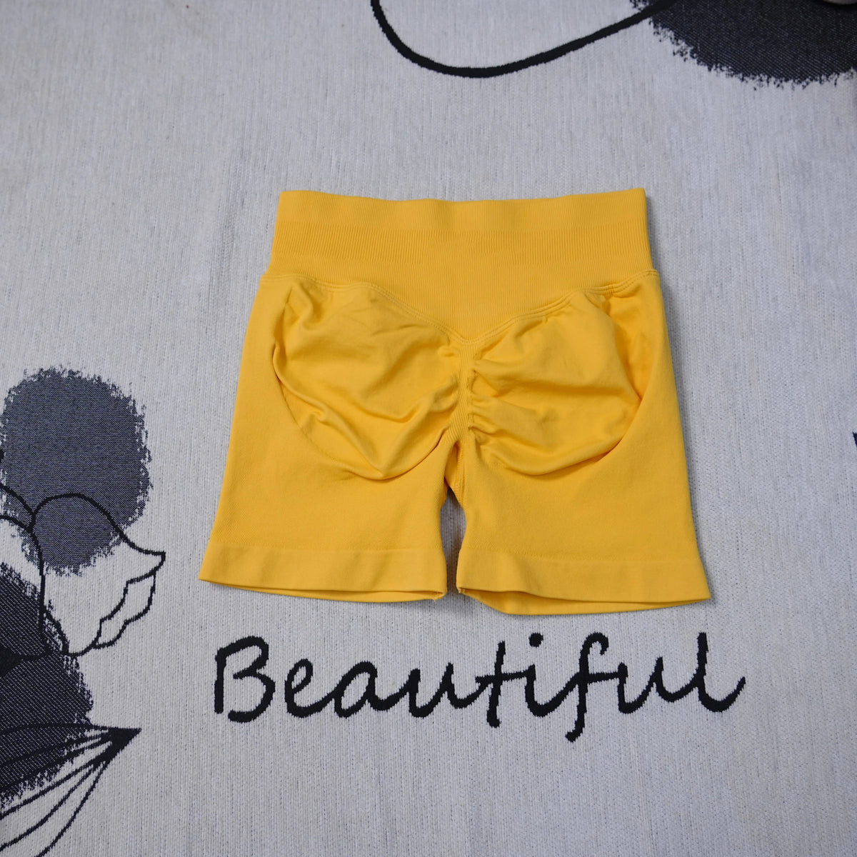 Women's high-waisted seamless yoga shorts by The Clothing Company Sydney, breathable workout shorts for gym, running, and cycling.