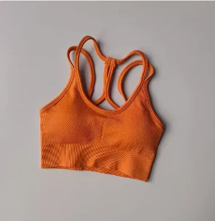 Women's shockproof summer fitness bralette by The Clothing Company Sydney, quick-drying back sports bra for running and yoga.