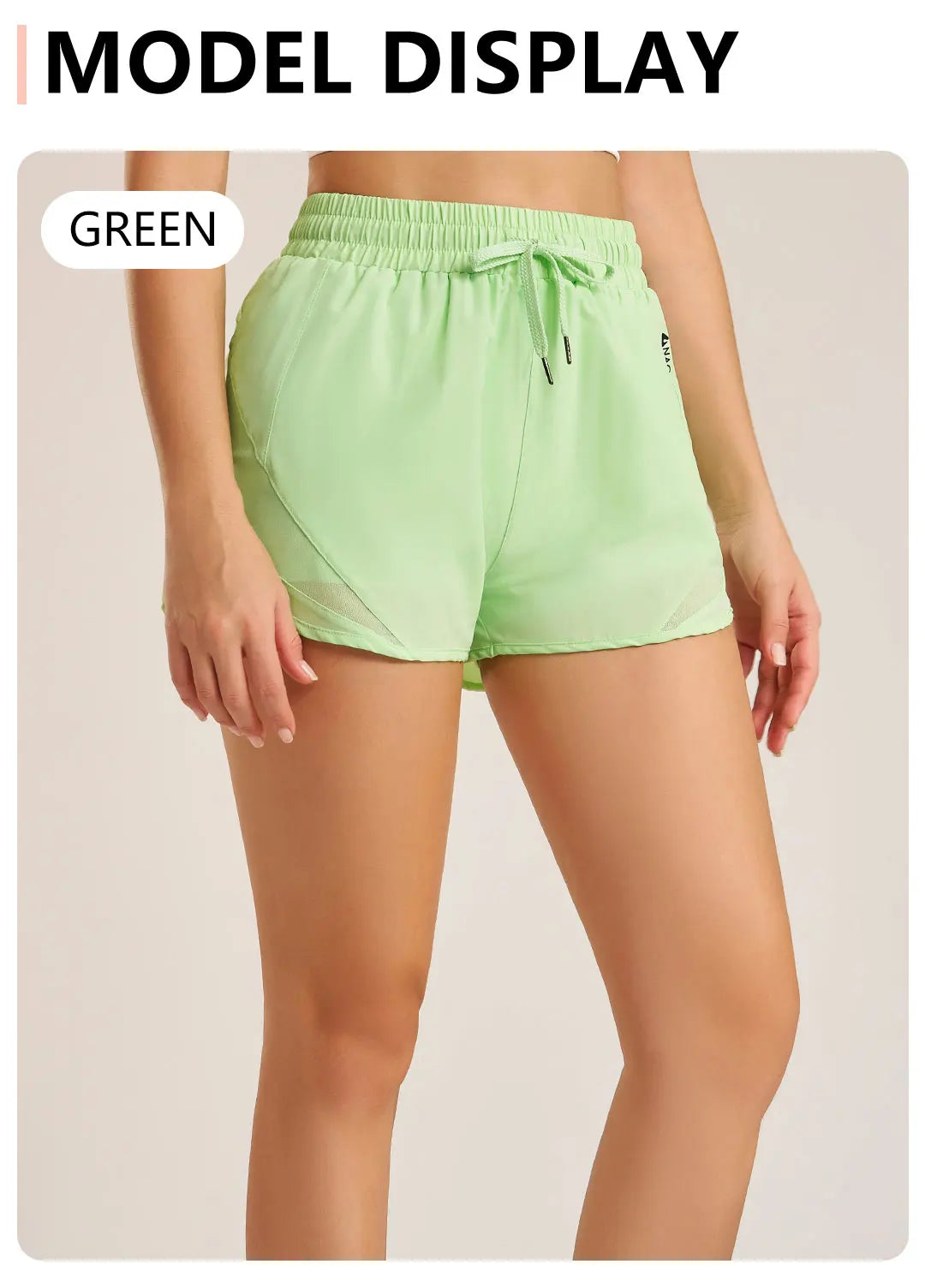 Women’s fitness yoga shorts by The Clothing Company Sydney, lightweight activewear for running, gym, and workout sessions.